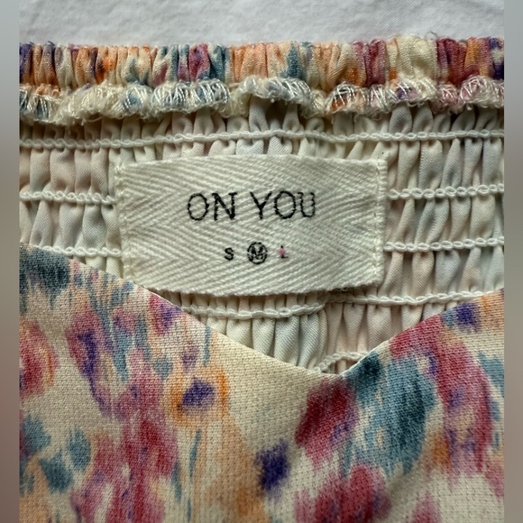 On You Pink Floral Cut Out Long Sleeve Dress Medium - Picture 3 of 8